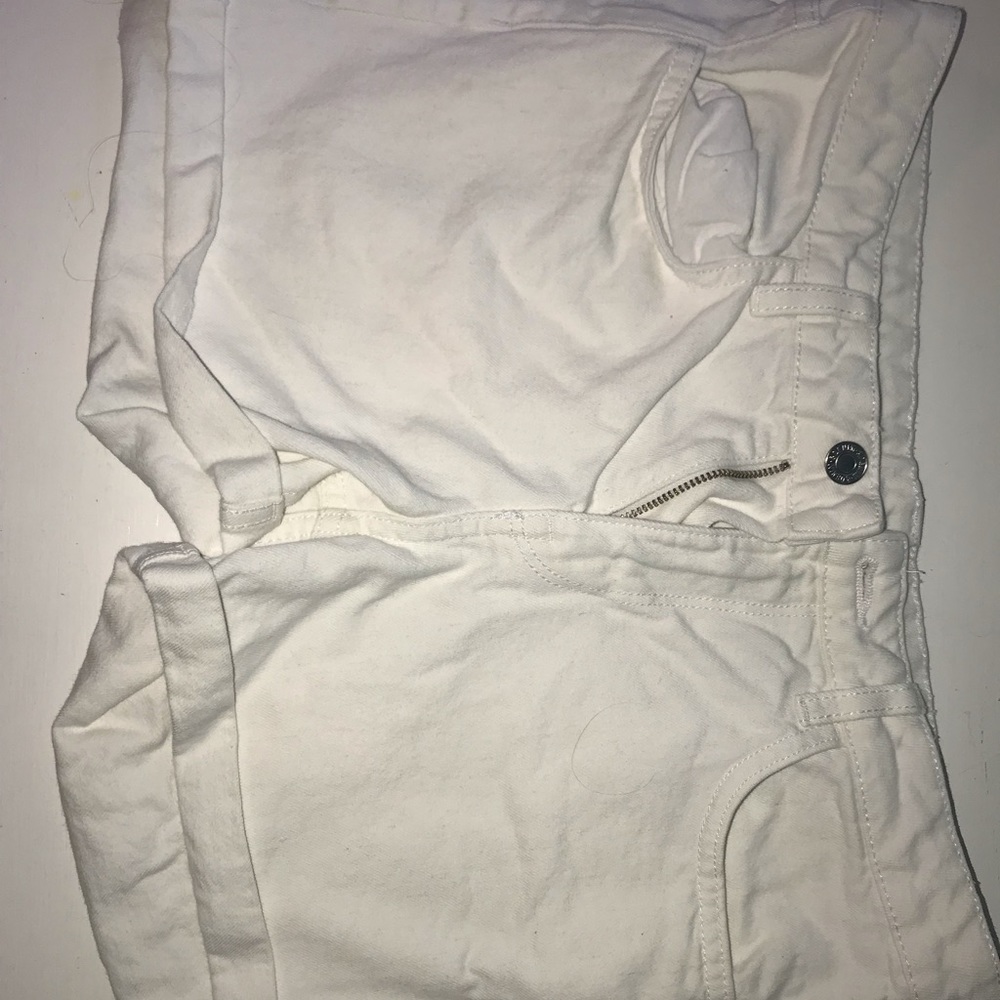 White denim shorts